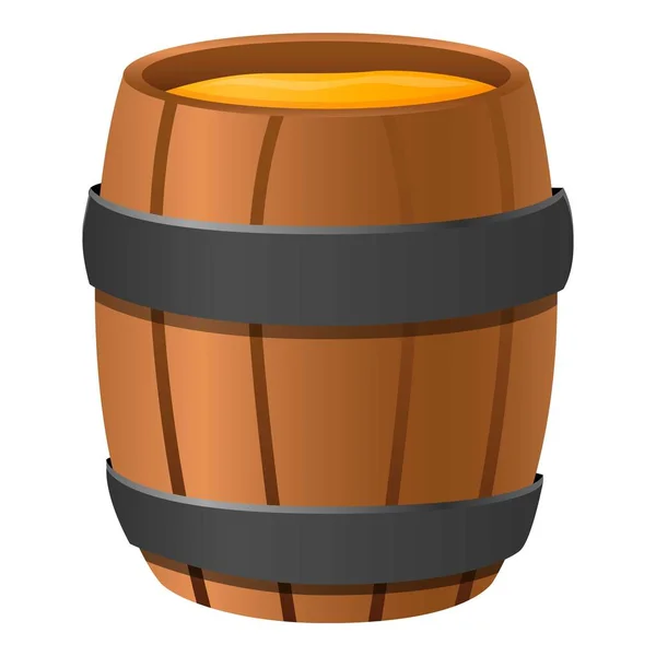 Ícone de barril de mel de madeira, estilo cartoon — Vetor de Stock