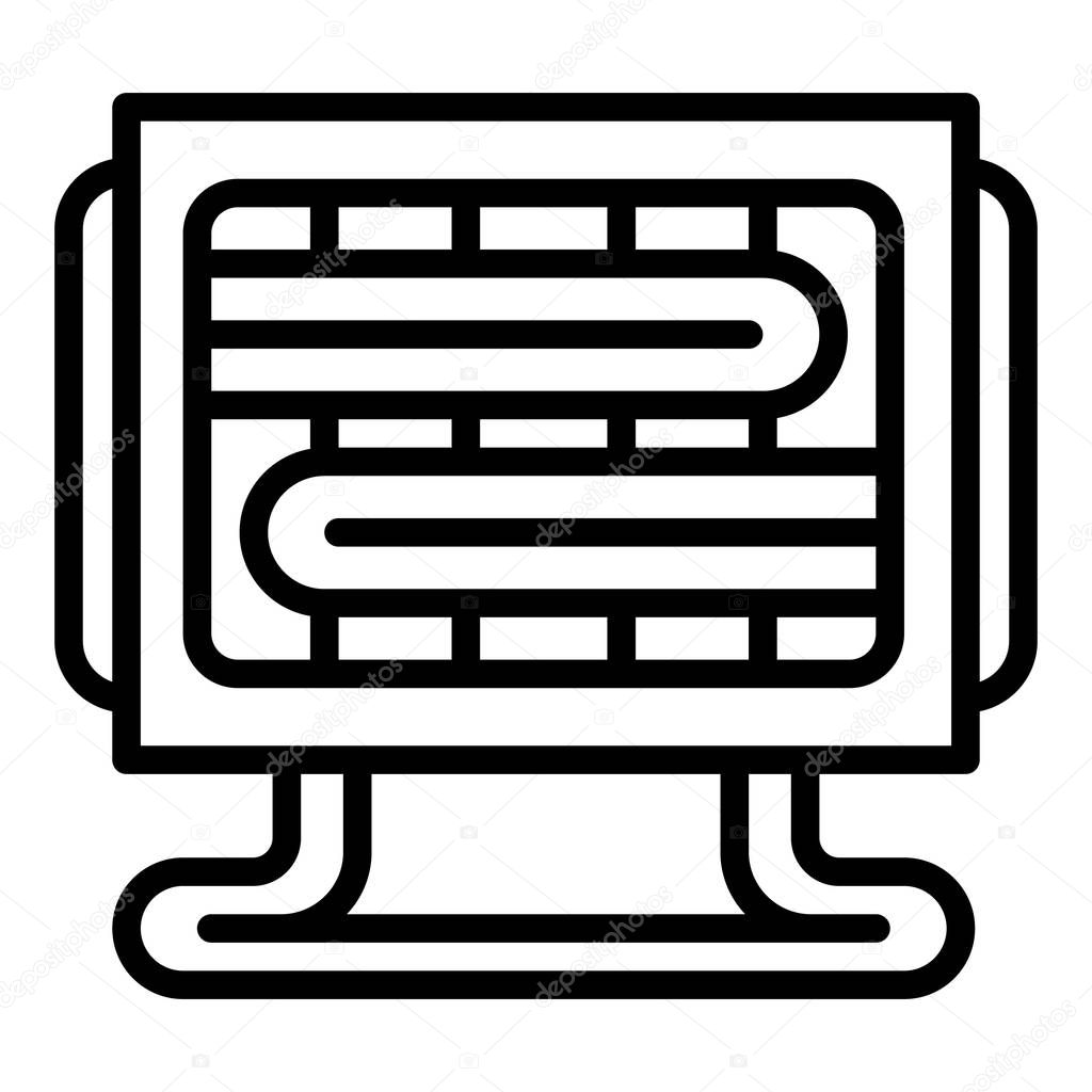 Small heater icon, outline style