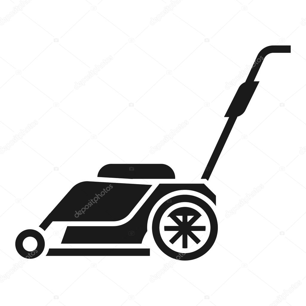 Modern lawnmower icon, simple style