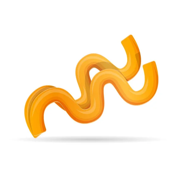 Icono de pasta Fussili, estilo de dibujos animados — Vector de stock