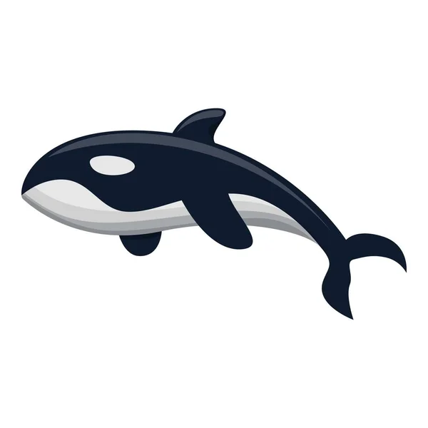 Icono de ballena orca, estilo de dibujos animados — Archivo Imágenes Vectoriales