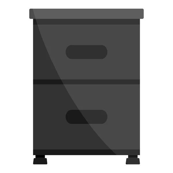 Schwarze Schubladen-Ikone, Cartoon-Stil — Stockvektor