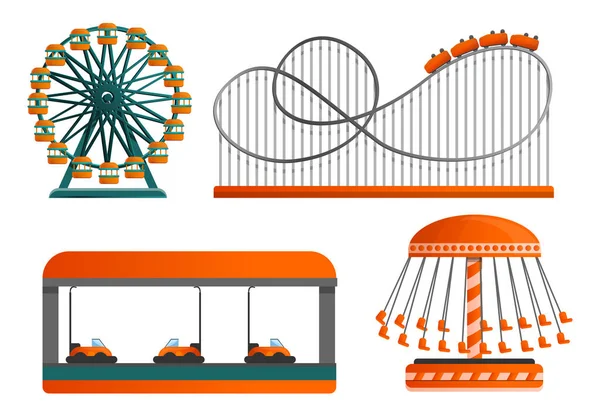 Carousel icon set, cartoon style — Stock Vector