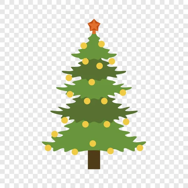 Xmas fir tree pictogram, vlakke stijl — Stockvector