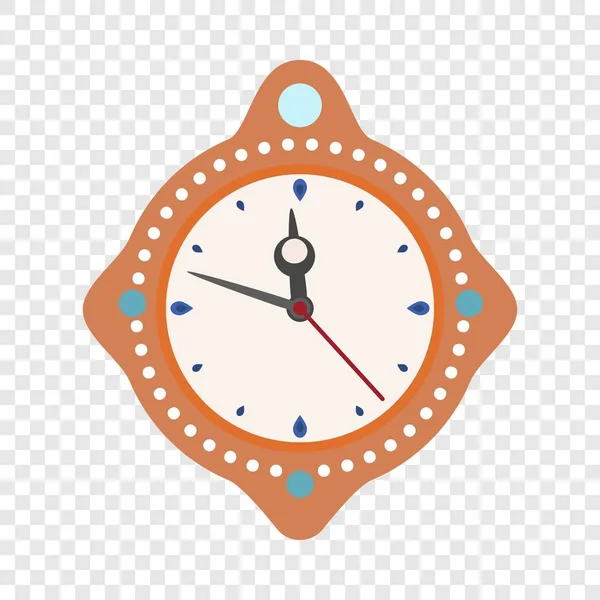 Clock time new year icon, flat style — Stock Vector