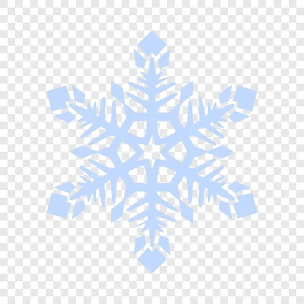 Белый снежинка икона, плоский стиль — стоковый вектор