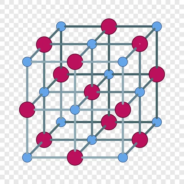 Icône de cube atomique, style plat — Image vectorielle