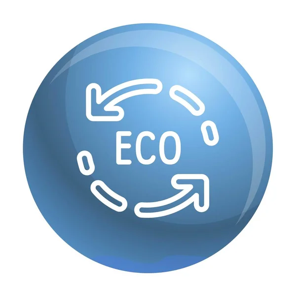 Eco riciclare l'icona freccia, lo stile contorno — Vettoriale Stock