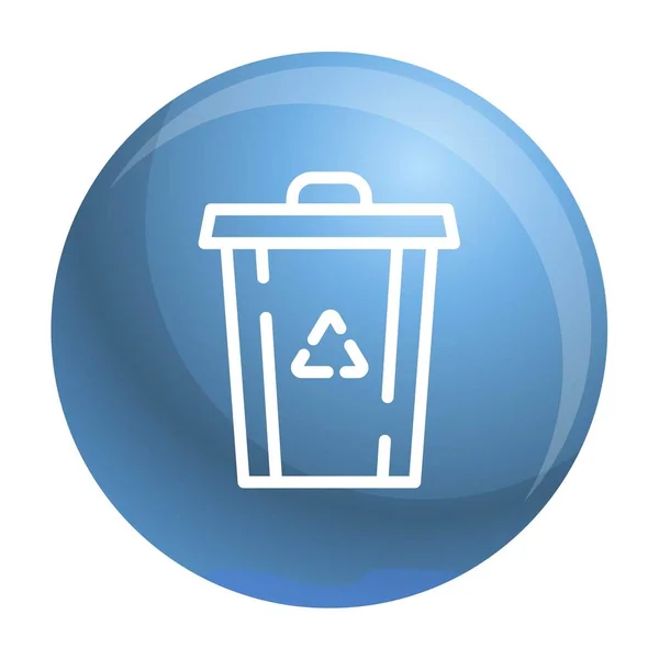 Recycleren Vuilnis pictogram van de bak, Kaderstijl — Stockvector