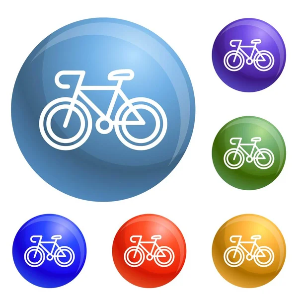 Bicycle icons set vector — Stock Vector