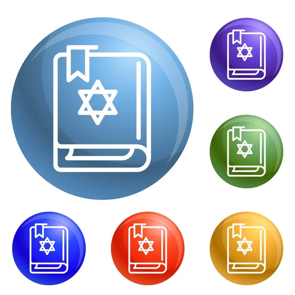 Torah boekpictogrammen instellen vector — Stockvector