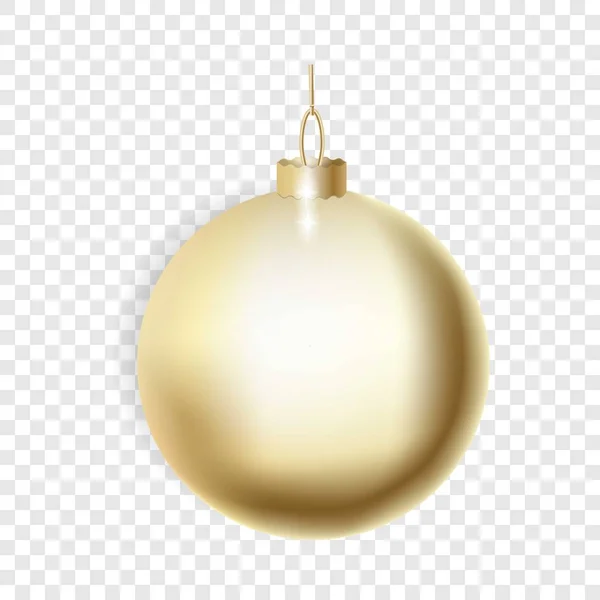 Gold christmas ball icon, realistic style — Stock Vector
