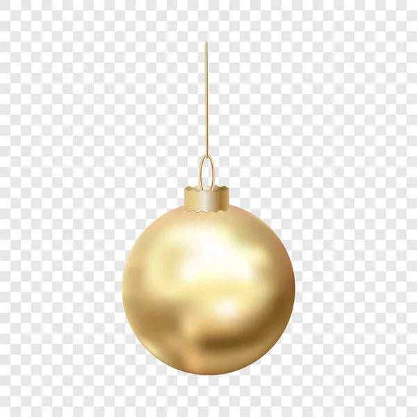 Gold christmas ball icon, realistic style — Stock Vector