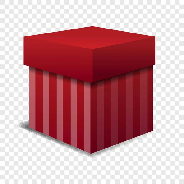 Icono de caja de regalo rojo, estilo de dibujos animados — Vector de stock