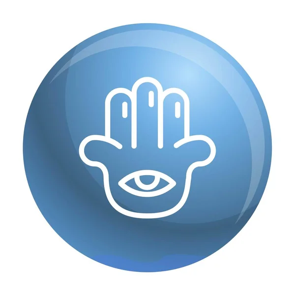 Ikona oka dlaní, styl osnovy — Stockový vektor