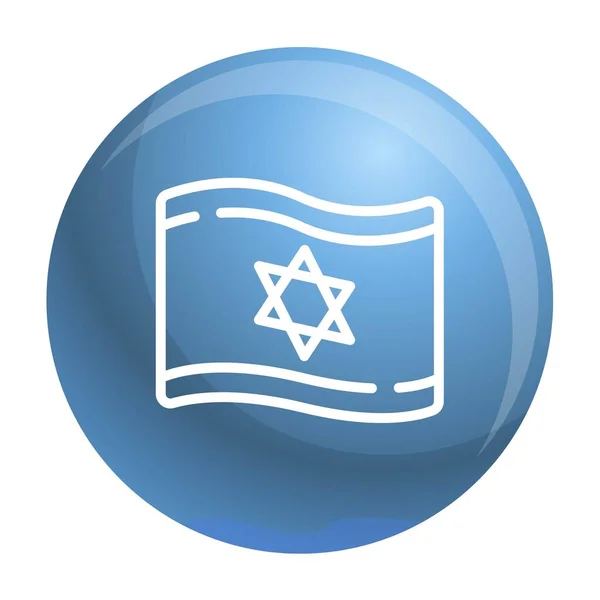 イスラエル共和国の旗のアイコン、アウトラインのスタイル — ストックベクタ