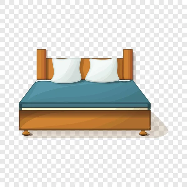 King size bed icon, cartoon style — Stock Vector