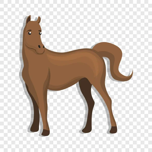 Icône cheval brun, style dessin animé — Image vectorielle