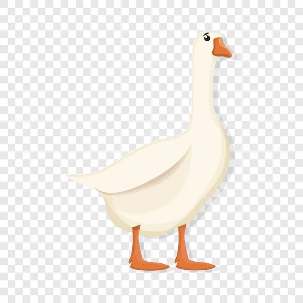 White goose icon, cartoon style — Stock Vector