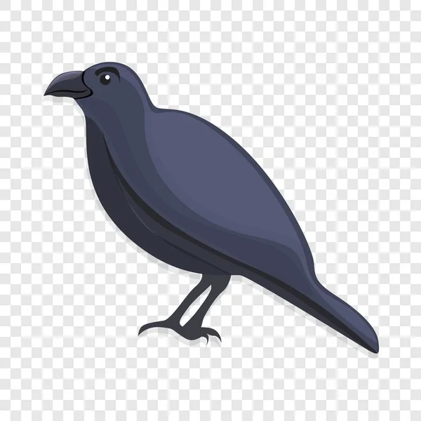 Black crow icon, cartoon style — Stock Vector