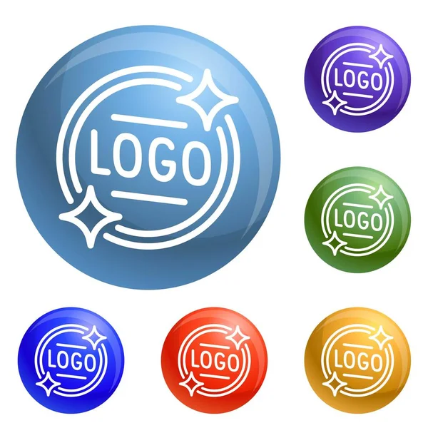 Logo emblema ícones conjunto vetor — Vetor de Stock