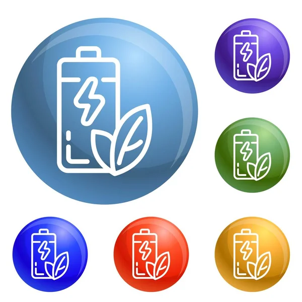 Ikony baterii Eco wektor zestaw — Wektor stockowy