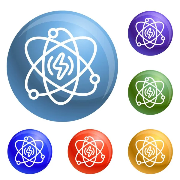 Icônes atome d'énergie ensemble vecteur — Image vectorielle