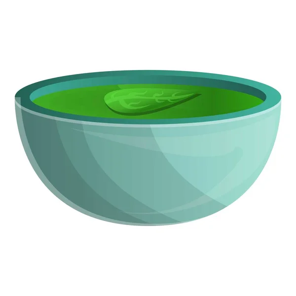 Icône de soupe aux épinards, style dessin animé — Image vectorielle