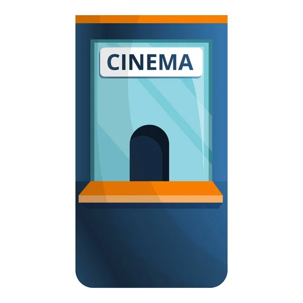 Bioscoop ticket kiosk pictogram, cartoon stijl — Stockvector