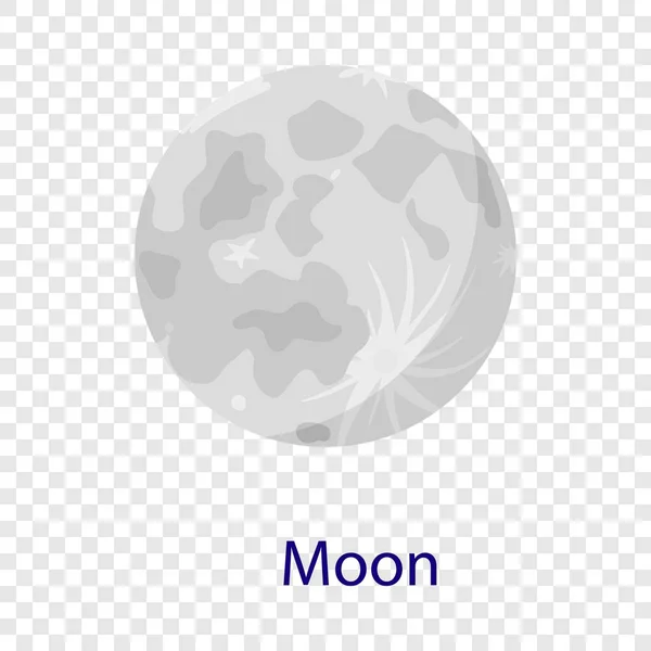 Moon space icon, flat style — Stock Vector