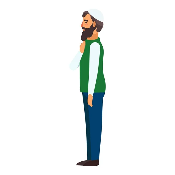 Ikone muslimischer Männer, flacher Stil — Stockvektor