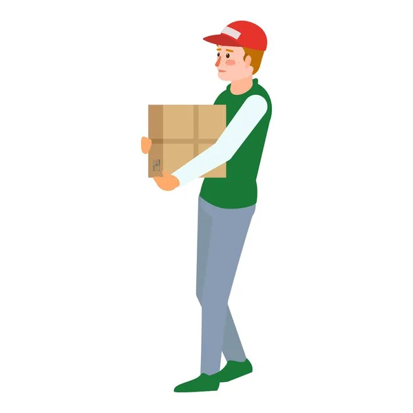 Icono de la caja de ayuda voluntaria, estilo plano — Vector de stock