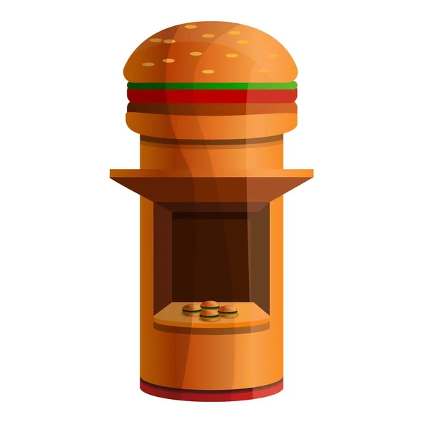 Burger kiosk ikona, stylu cartoon — Wektor stockowy
