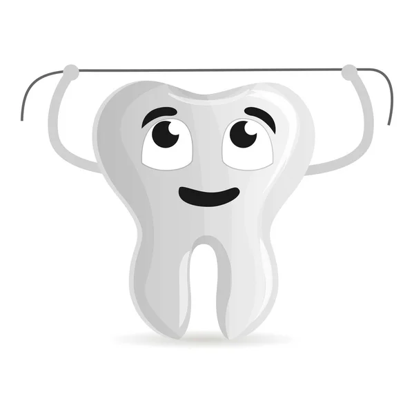 Icono de hilo dental, estilo de dibujos animados — Vector de stock