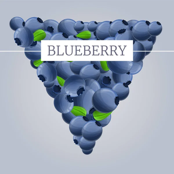 Verse eco blueberry concept achtergrond, cartoon stijl — Stockvector