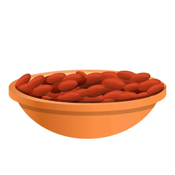 Icona del piatto di arachidi, stile cartone animato — Vettoriale Stock
