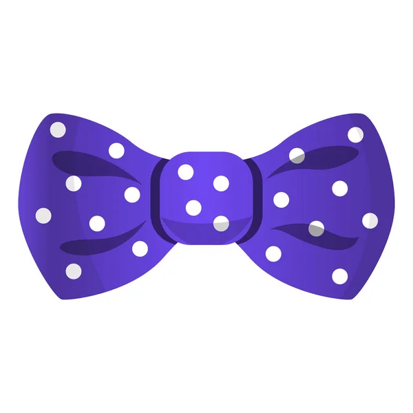 Púrpura punteado bowtie icono, estilo de dibujos animados — Vector de stock