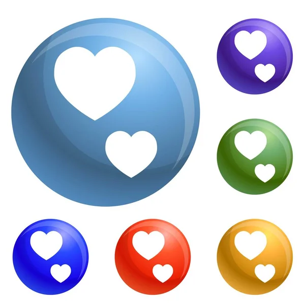 Heart shape icons set vector — Stock Vector