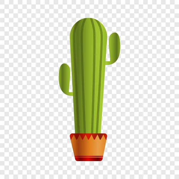 Icône de pot de cactus mexicain, style dessin animé — Image vectorielle