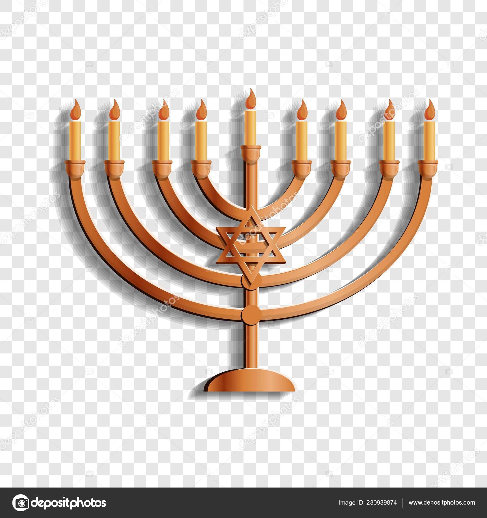 Jüdischen Kerzenständer Cartoon Stil Ikone Stockvektor