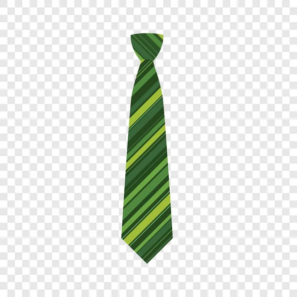 Groene gestreepte stropdas pictogram, vlakke stijl — Stockvector