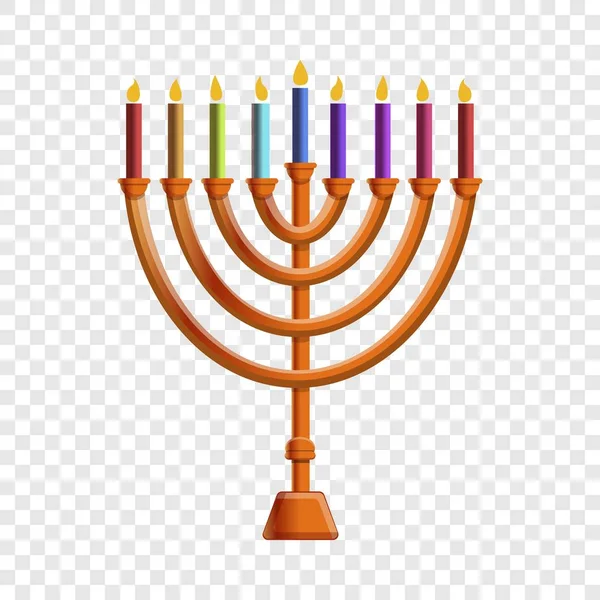 Färgglada Menorah Candle Ikonen Tecknad Färgglada Menorah Candle Vektor Symbol — Stock vektor