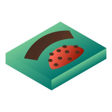 Bonbon yeşil kutu simgesi, izometrik stili