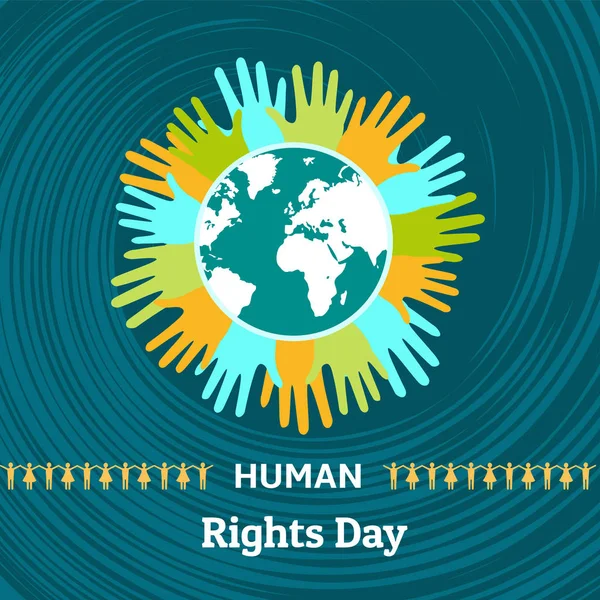 Ανθρώπινα δικαιώματα ημέρα έννοια φόντο, επίπεδη στυλ — Διανυσματικό Αρχείο