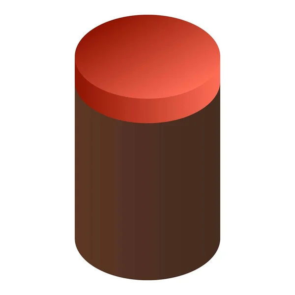 Icono de tarro de plástico de cacao, estilo isométrico — Vector de stock