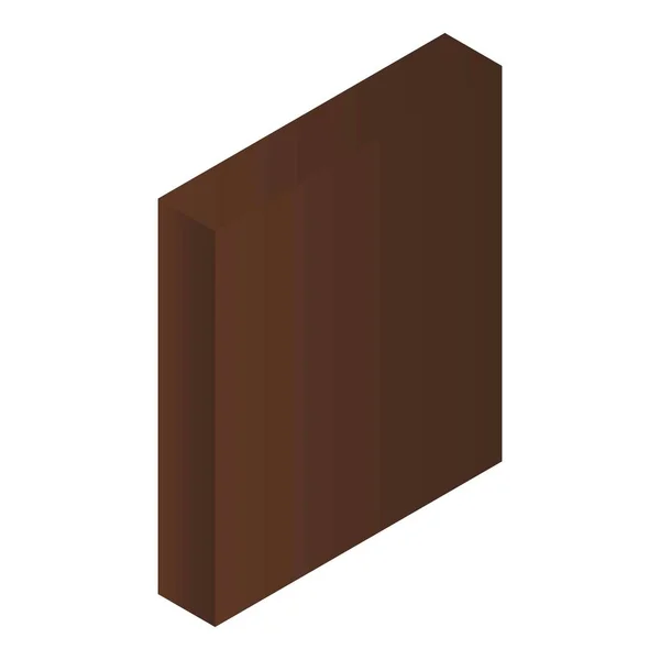 Icono de caja marrón en blanco, estilo isométrico — Vector de stock