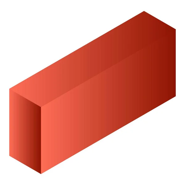 Rött te box ikon, isometrisk stil — Stock vektor