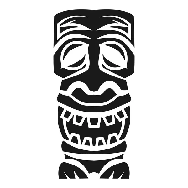 Icône d'idole en bois tribal, style simple — Image vectorielle