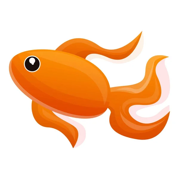 Gold fish icon, cartoon style — Stock Vector
