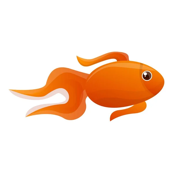 Cute gold fish icon, cartoon style — Stock Vector